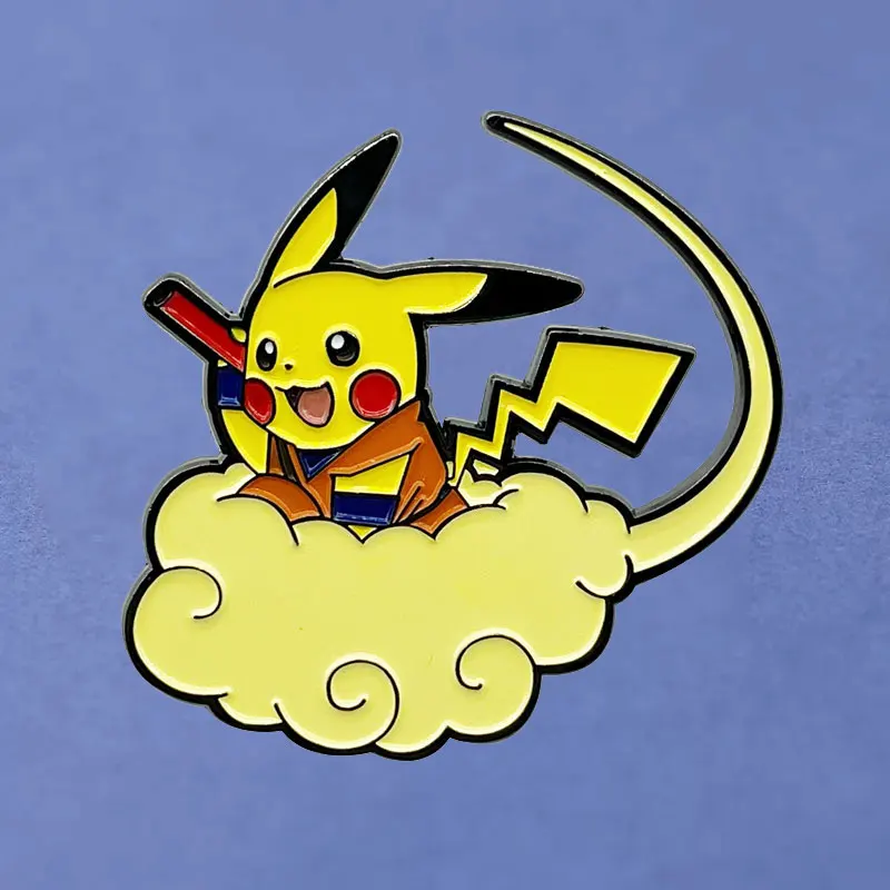 

Pokemon Pikachu Anime Lapel Pins Backpack Jeans Enamel Brooch Fashion Jewelry Gifts Dragon Ball Wukong Somersault Cloud Badges