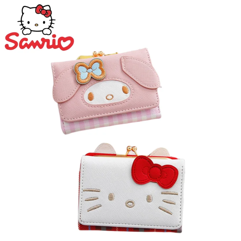 

Hello Kitty My Melody Sanrio аниме мультфильм новый модный короткий кошелек сумка для карт Женский Повседневный замок маленькая складная детская принцесса