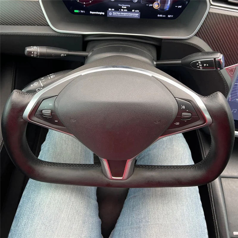

Гоночное рулевое колесо под заказ, кожаное для-Tesla Model S Model X без подогрева