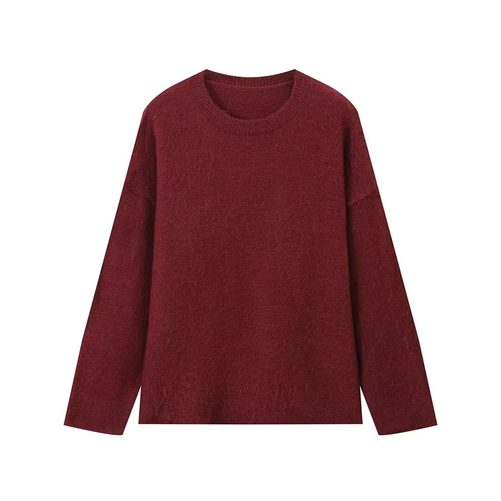 PB&ampZA женский свободный топ с круглым вырезом и длинными рукавами на осень зиму