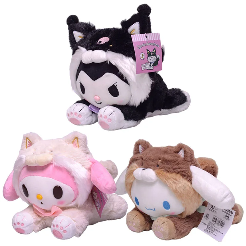 

Sanrio Plush Toys Cute Hello Kitty Kuromi Plushie Sanrio Accessories Home Decor Stuffed PP Cotton Doll Gifts for Girl