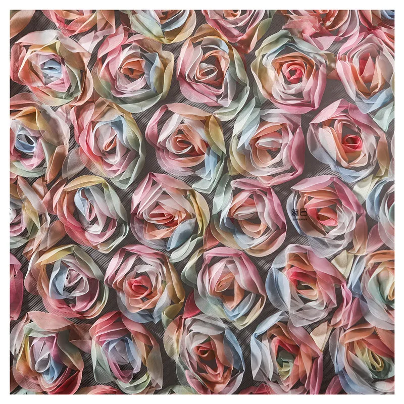 Розовая трехмерная Роза полупрозрачная пряжа сделай сам креативное платье