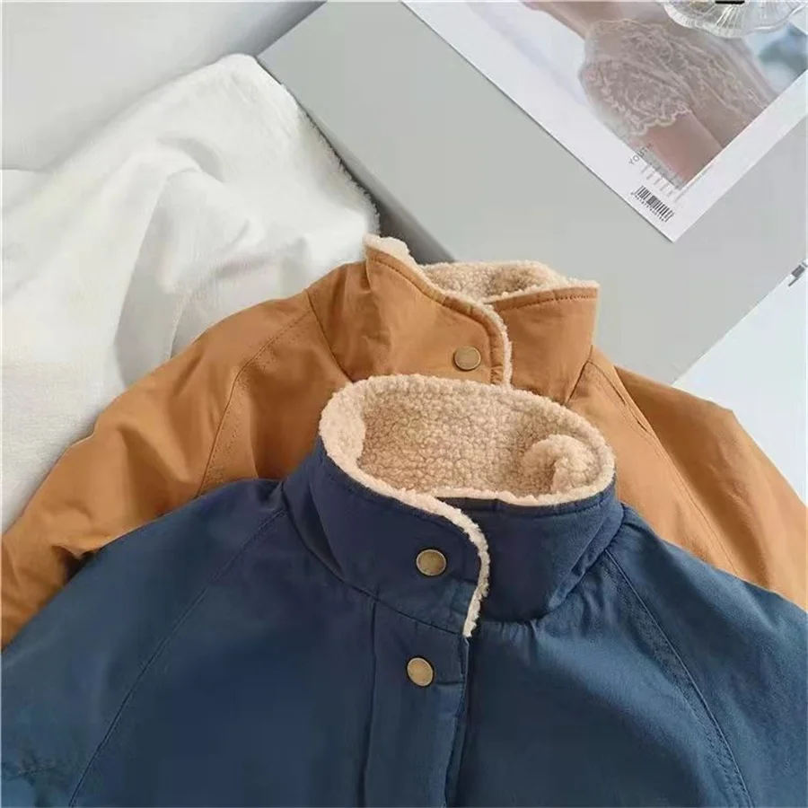 Детская Толстая длинная пуховая куртка однотонная для девочек и мальчиков с