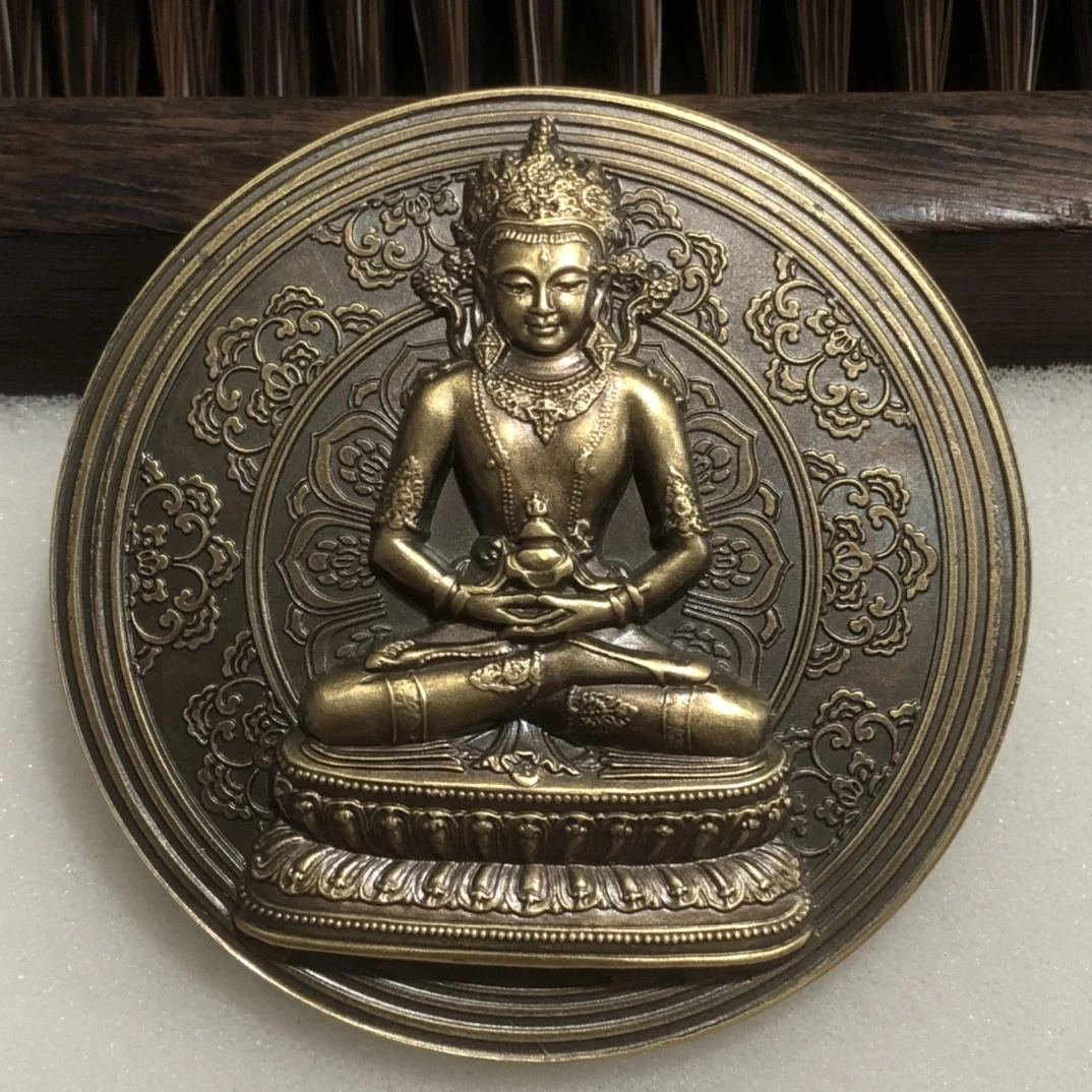 

China Elaboration Bronze Statue Sakyamuni Buddha Bodhisattva Commemorative Medallion Metal Crafts Home Decoration