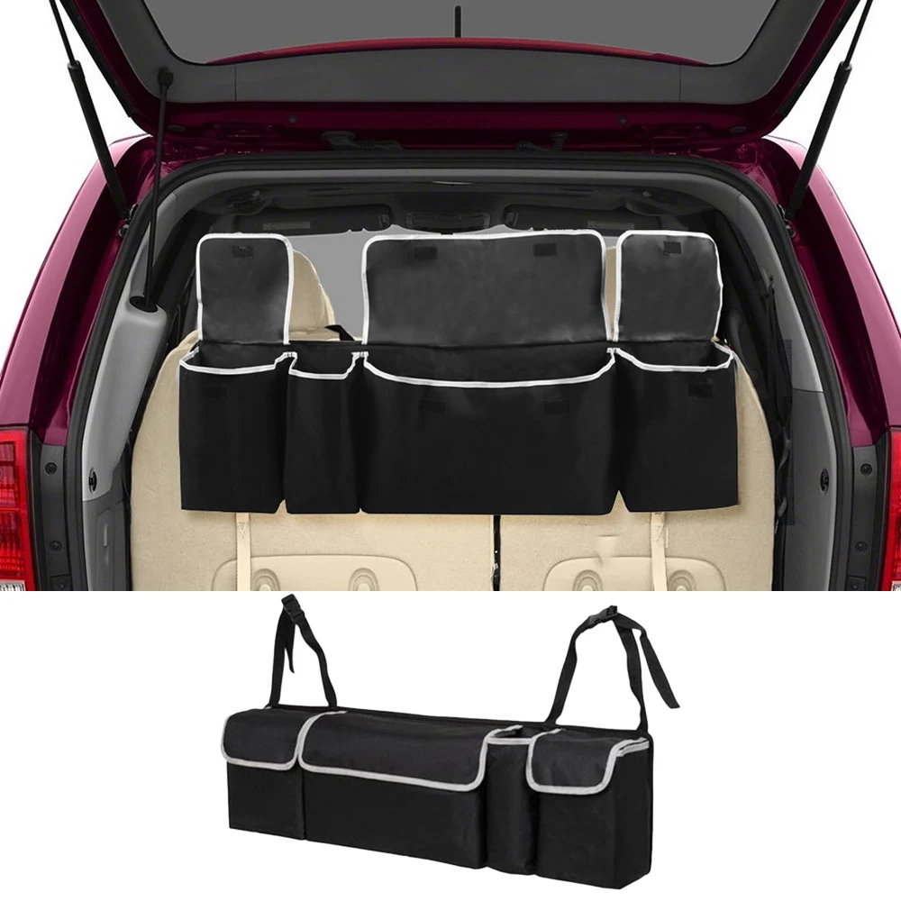 

Car Rear Seat Multi Pockets Sundry Storage Bag Vehicle Trunk Accessory Organizer Car Rear Trunk Seat Elastic String Net Mesh