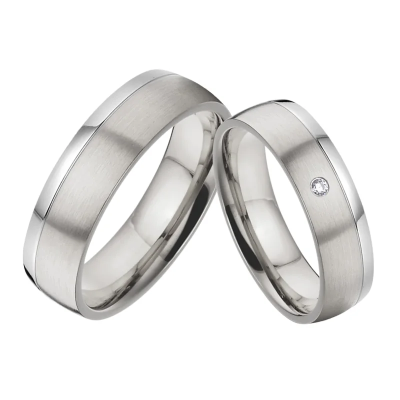 Серебристые кольца из нержавеющей стали 316L для влюбленных мужчин и женщин