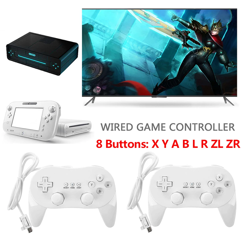 Classic White 8 Buttons Soft Wired Gamepad Controller for Nintend Wii Joypad Remote Control Game Joystick