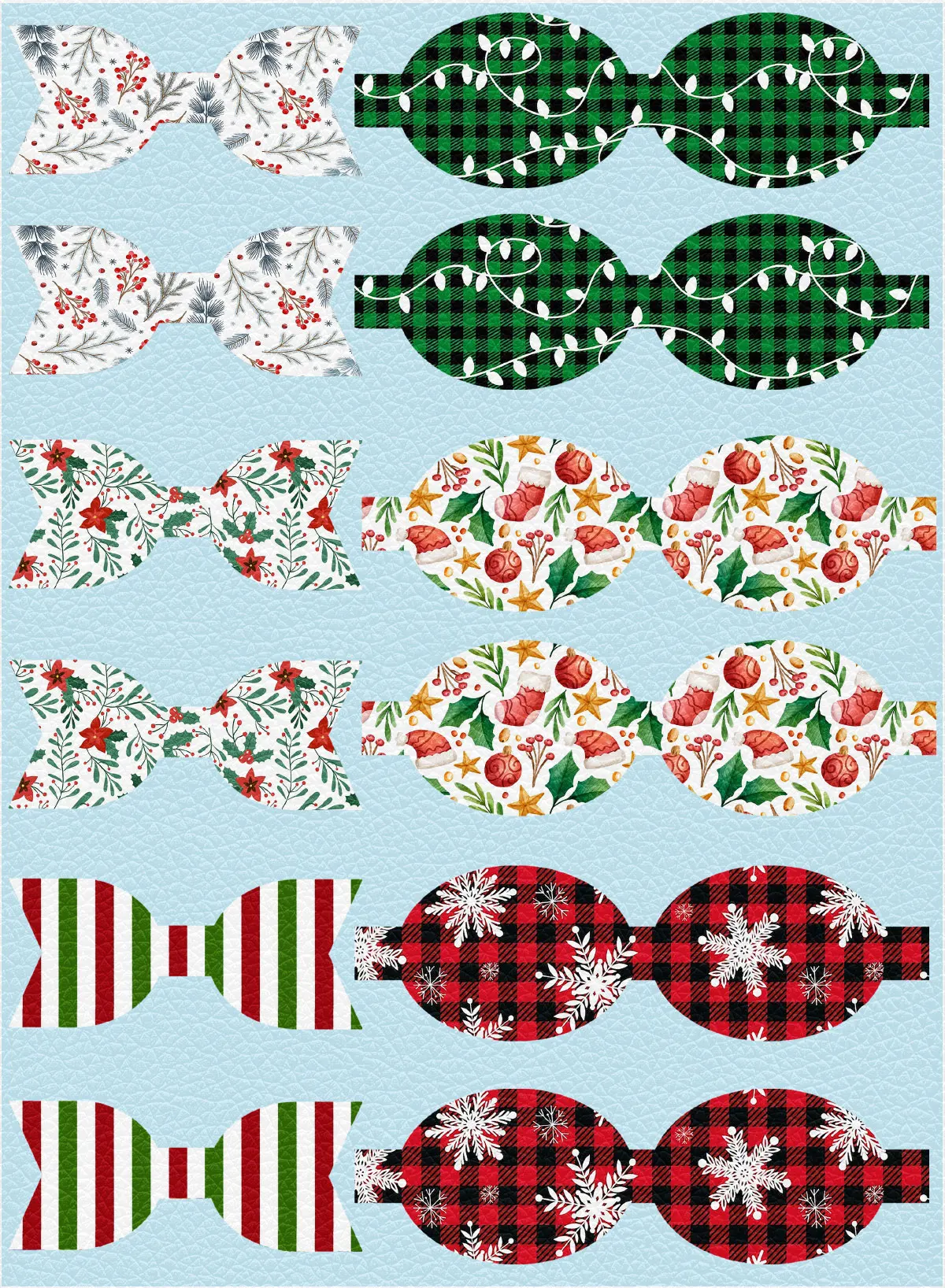 Листы из искусственной кожи с рождественским принтом 22 х30 см