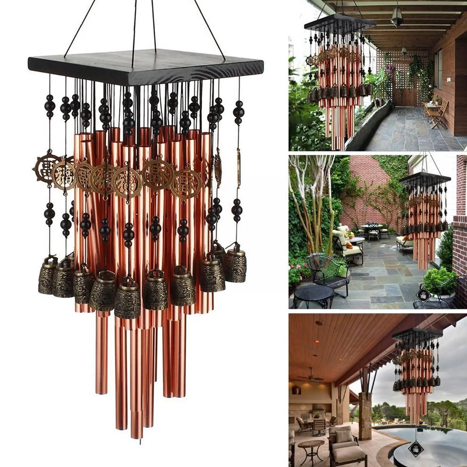 

Деревянные металлические алюминиевые трубки, ветряные колокольчики с несколькими трубками, бронзовые балконные домашние колокольчики, кр...