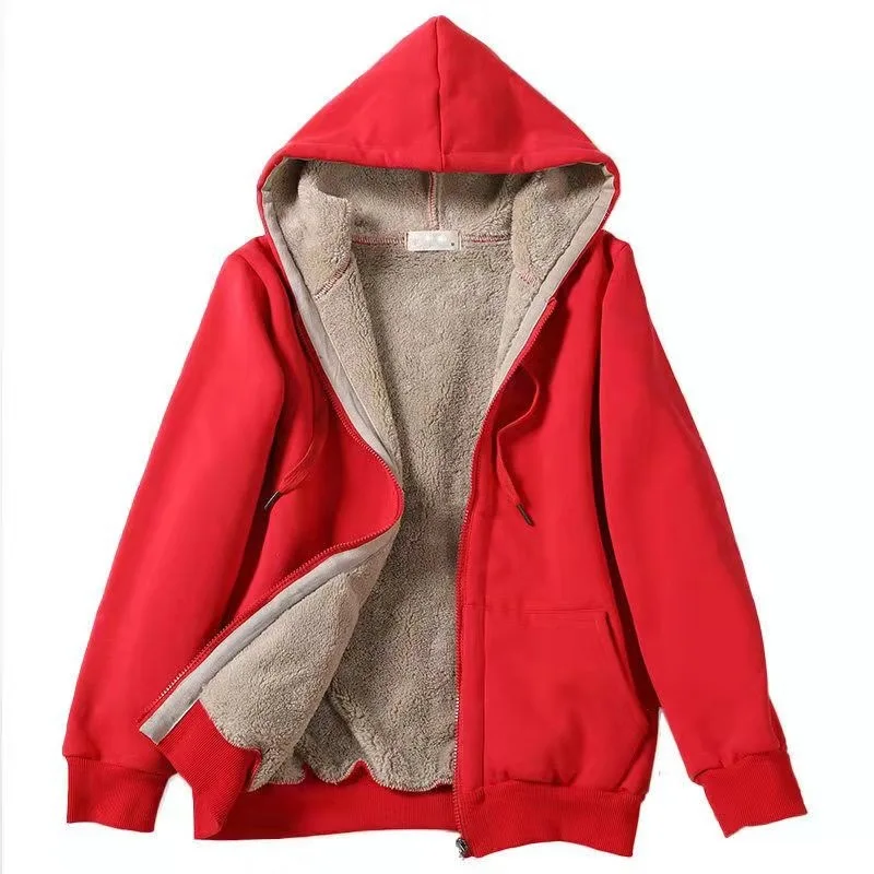 

Women's 2023 Autumn/Winter Hooded Loose Sweater Women's Plush Coat