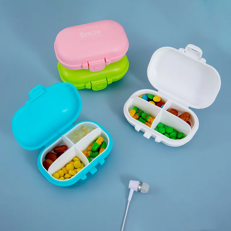 

Travel Pill Case Medicine Storage Organizer Container 4 Grids Plastic Pill Box Jewelry Storage Box Drug Tablet Dispenser