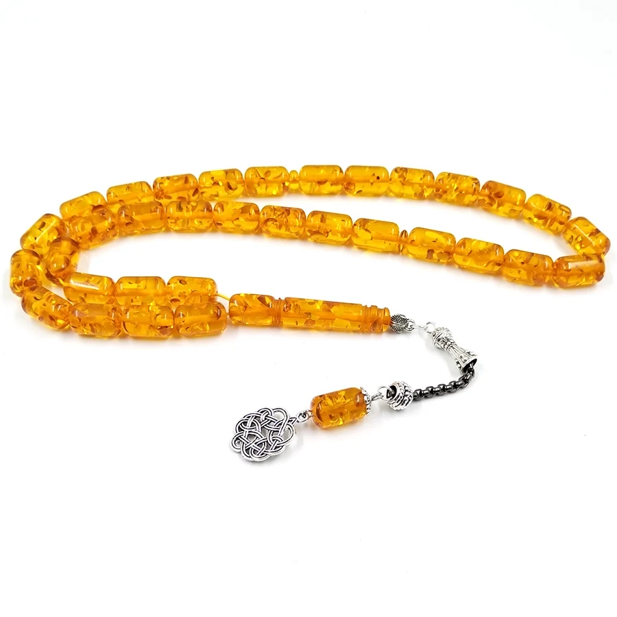 Желтый мусульманский Розарий Tasbih из смолы металлическая кисточка арабский