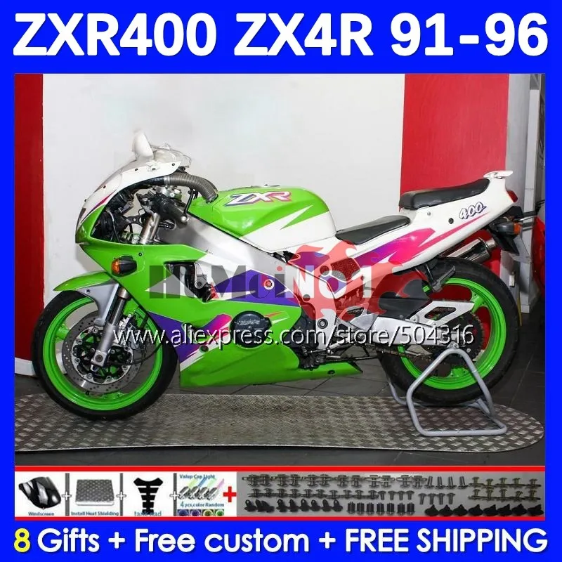 

Body For KAWASAKI NINJA ZXR-400 ZXR 400 ZX4R 113MC.194 green blk ZXR400 91 92 93 94 95 96 1991 1992 1993 1994 1995 1996 Fairing