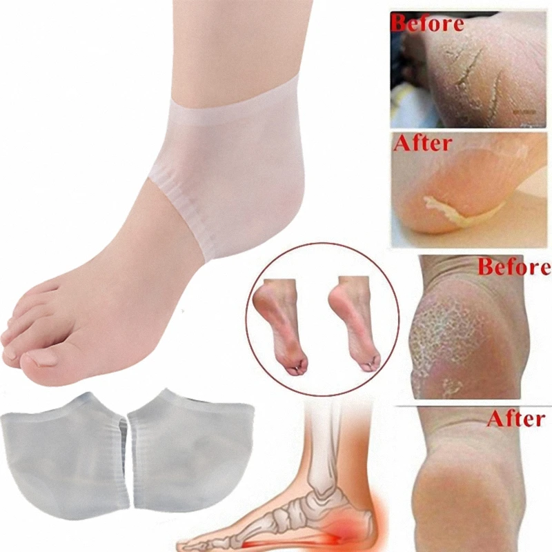 

1 Pair of Silicone Moisturizing Gel Heel Socks Protective Heel Sports Moisturizing Non-porous Foot Covers Anti-Crack Foot Care