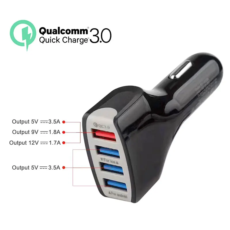 USB QC 3 0 Быстрая зарядка 12 В автомобильная мобильная автомобильный прикуриватель