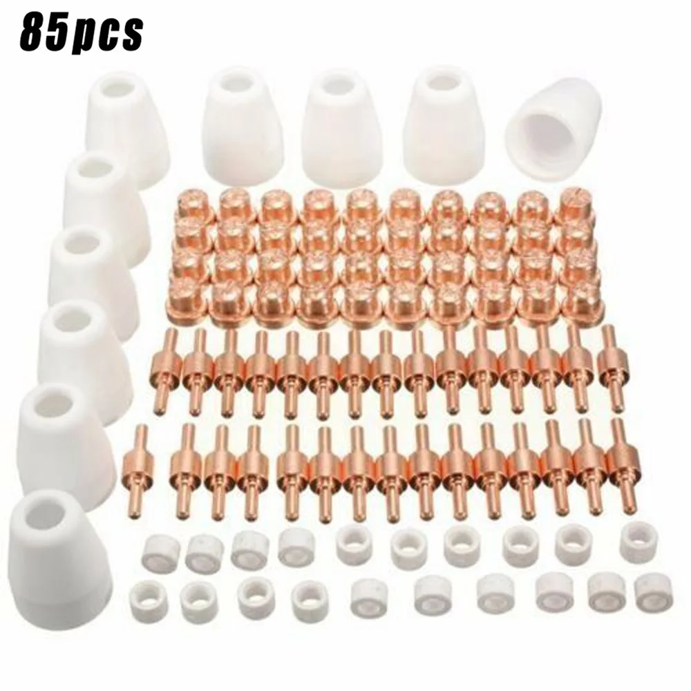 

85Pcs Air Plasma Cutting Tips For LG-40 PT-31 Cutter Consumables CUT-40 CUT-50D CT-312 Swirling Rings Electrode Shield Cups