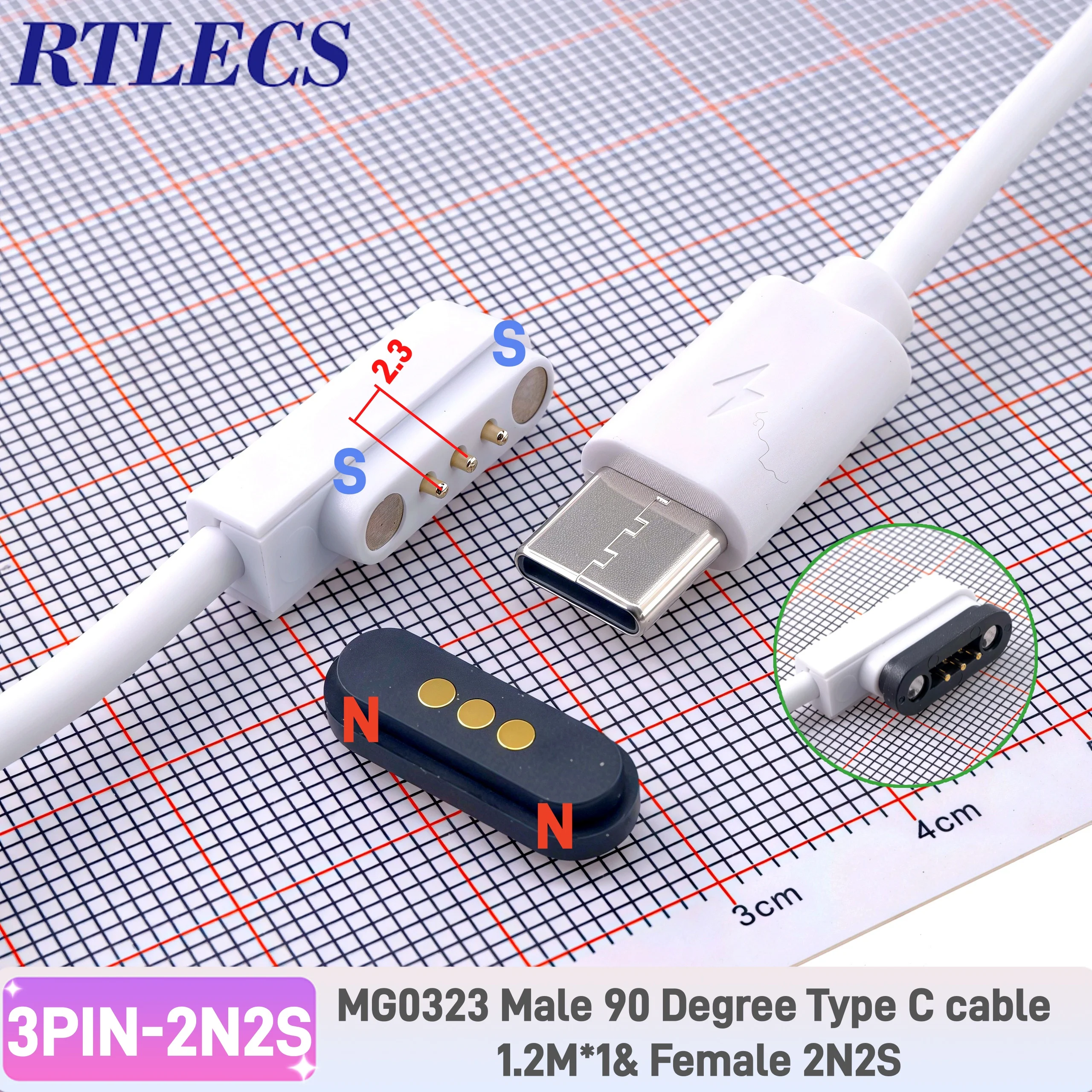 

RTLECS MG0323-x магнитный разъем Pogo Pin 3 полюса 2,3 мм
