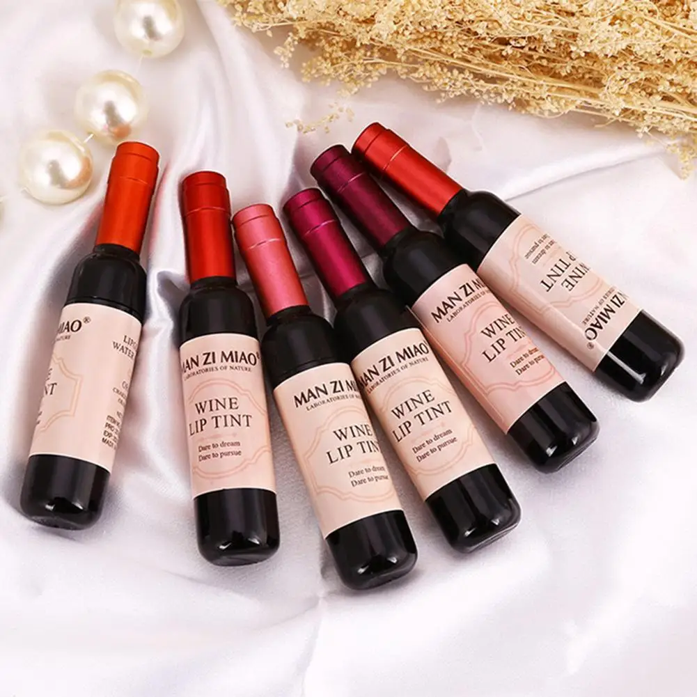 

Makeup Lipstick Red Wine Bottle Lip Gloss Long Lasting Tint Tool Matte Liquid Lip Cosmetic Lipgloss Moisturizer Non-stick H5U1