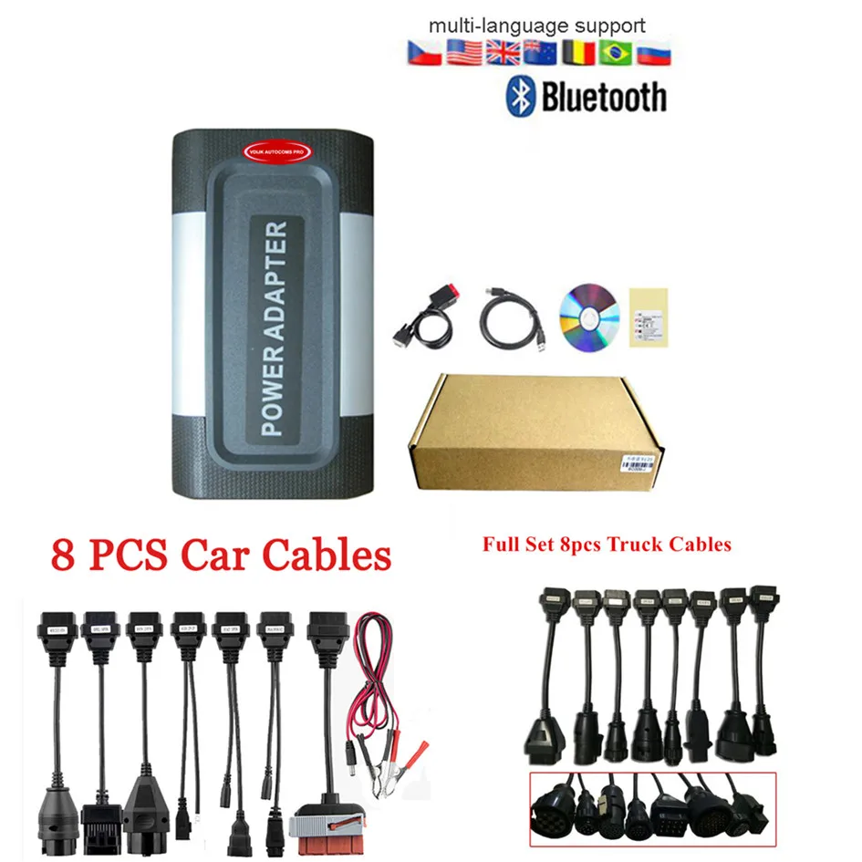 

Черный телефон, модель 2020,23 года, генератор ключей для TNESF delфин ORPDC Vd TCS PRO OBD2, адаптер с 8 шт. кабелей для автомобилей/грузовиков