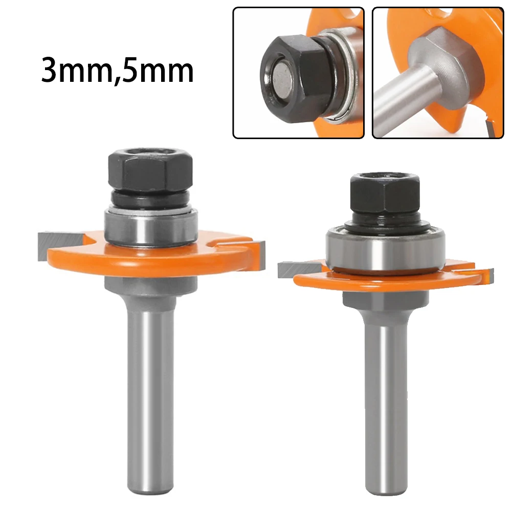 

1pc 8*40*3mm/8*40*5mm Router Bit With Bearing Woodworking YG8 Alloy Cutter Body 45# Carbon Steel For Grooving Milling Cutter