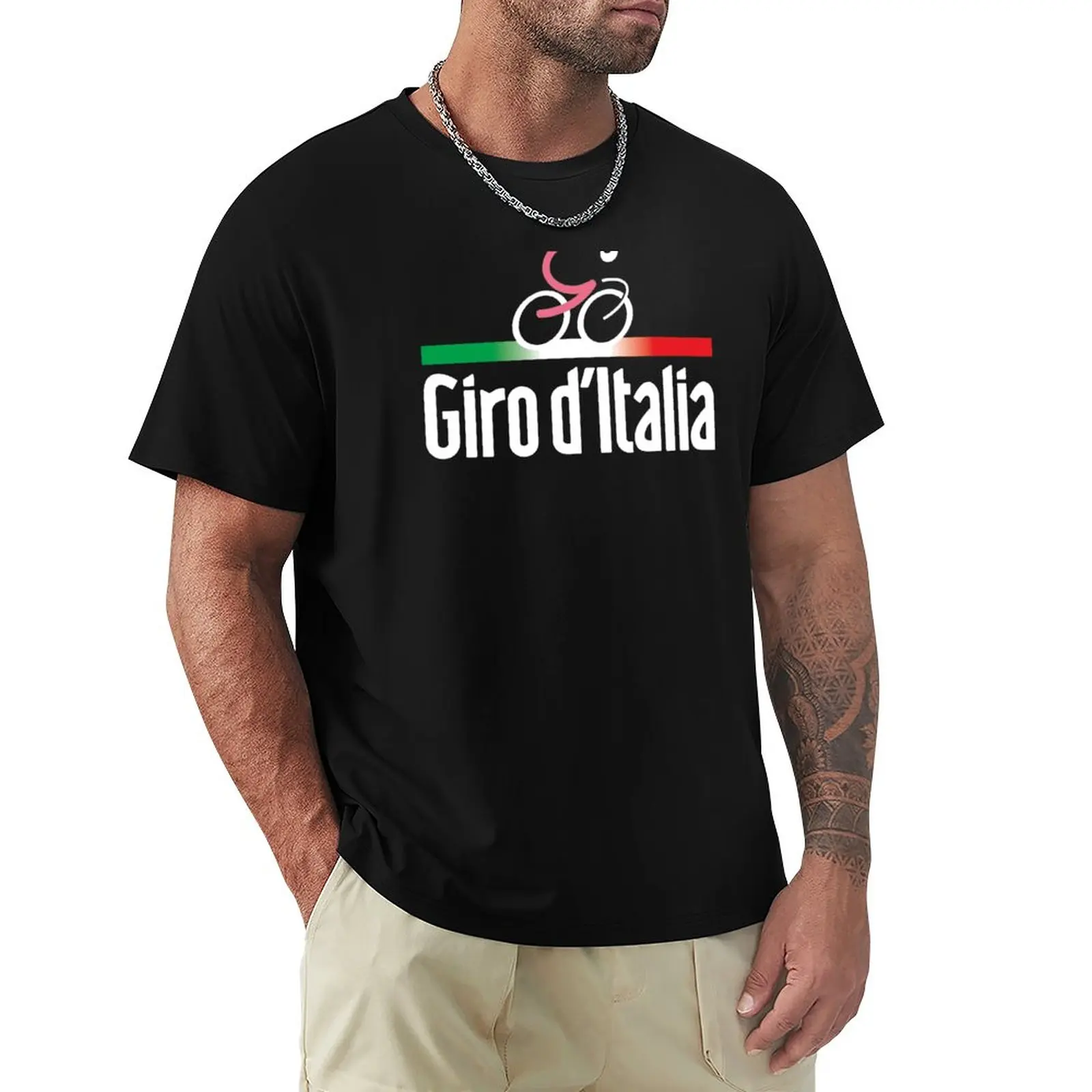 Фото Повседневная хлопковая футболка для мужчин Giro D Italia футбольная рубашка с круглым вырезом и короткими рукавами Летняя ули... №1
