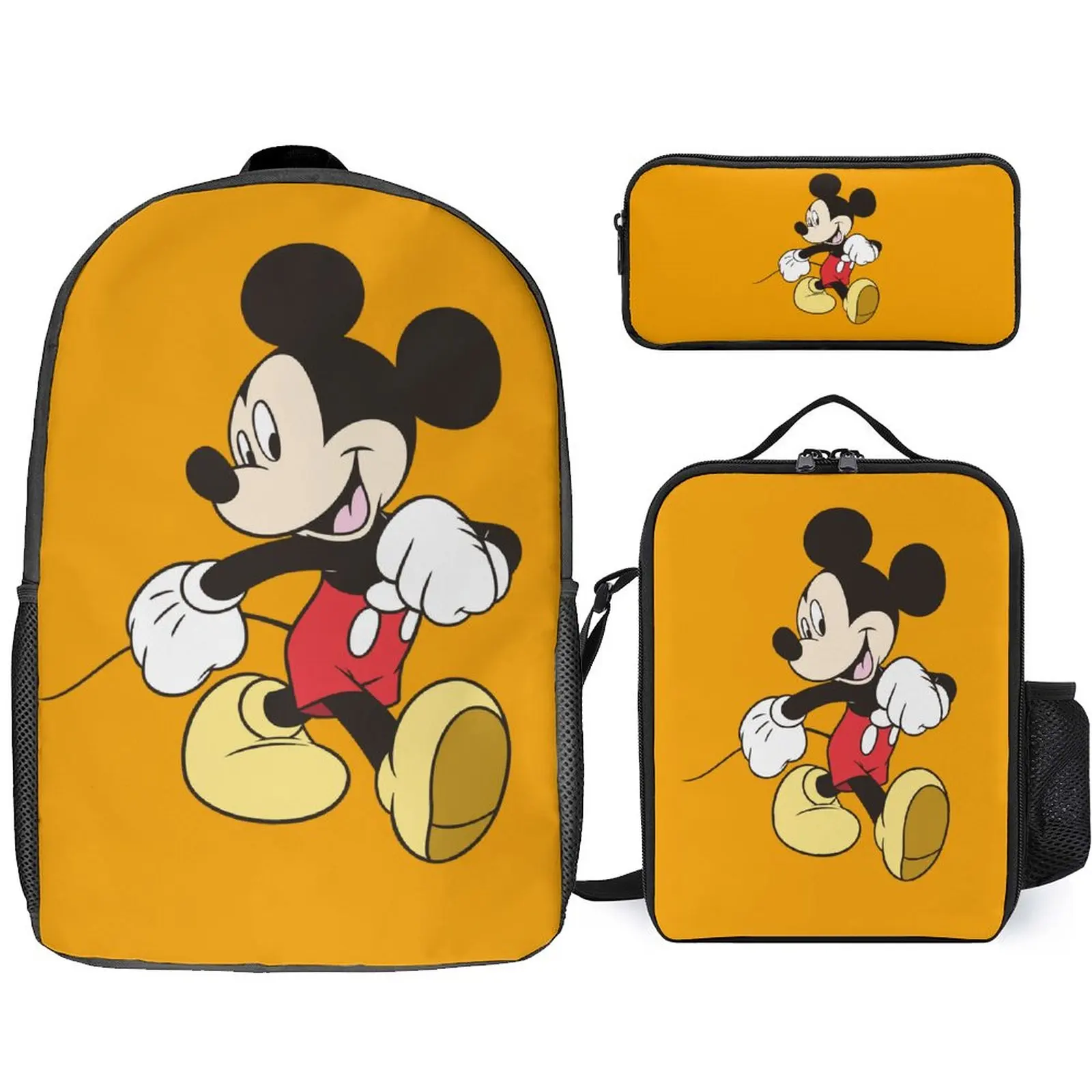 

Набор школьных сумок с 3D-принтом Диснея, детский рюкзак для отдыха с индивидуальным рисунком головы анимированных персонажей, комплект школьных сумок