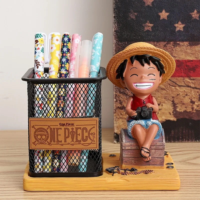 Японская мультяшная аниме Луффи ручная офисная кукла Настольный держатель для