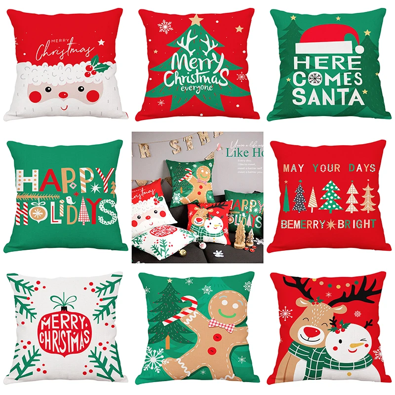 

Christmas Elk Tree Cushion Cover Merry Christmas Decorations For Home 2023 Xmas Navidad Natal Gifts Cristmas Ornament New Year