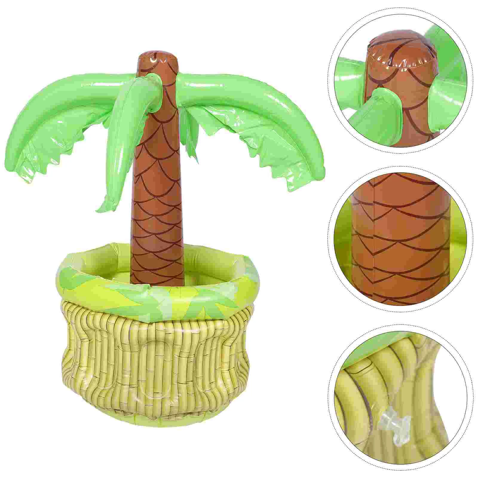 

Inflatable Cooler Palm Tree Ice Party Pool Drink Buffettable Supplies Fiesta Luau Floating Bar Server Holder Serving Bucket