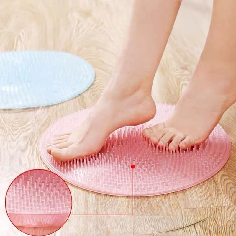 

Quality Silicone Bathroom Sucker Non-slip Mat Lazy Foot Bath Bath Artifact Rub Back Massage Pad Foot Peeling Foot Scrub Brush