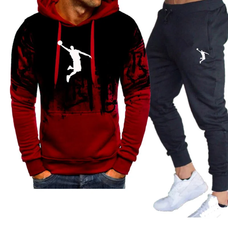 

2022 En Najaar Nieuwe Mannen Merk Casual Pak Jogging Sport Hoodie + Broek 2 Stuk Mannen trui