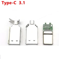 2sets usb 3 1 welding wire type c usb large current type c usb c male pulg connector parts for diy charging cable connector