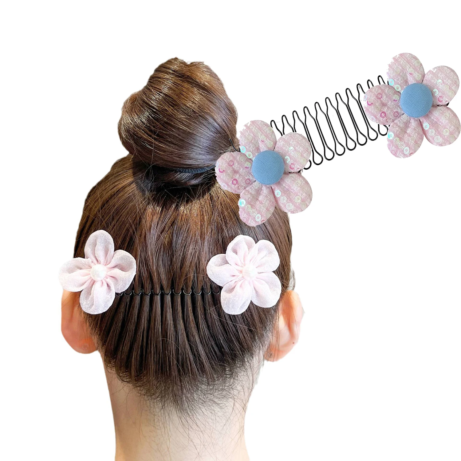 

2023 Children Hair Combs Broken Hair Clips Fashion Trendy Delicate Flower Alloy Girl Bangs Hairpin Sweet Lovely Flower Hair Clip