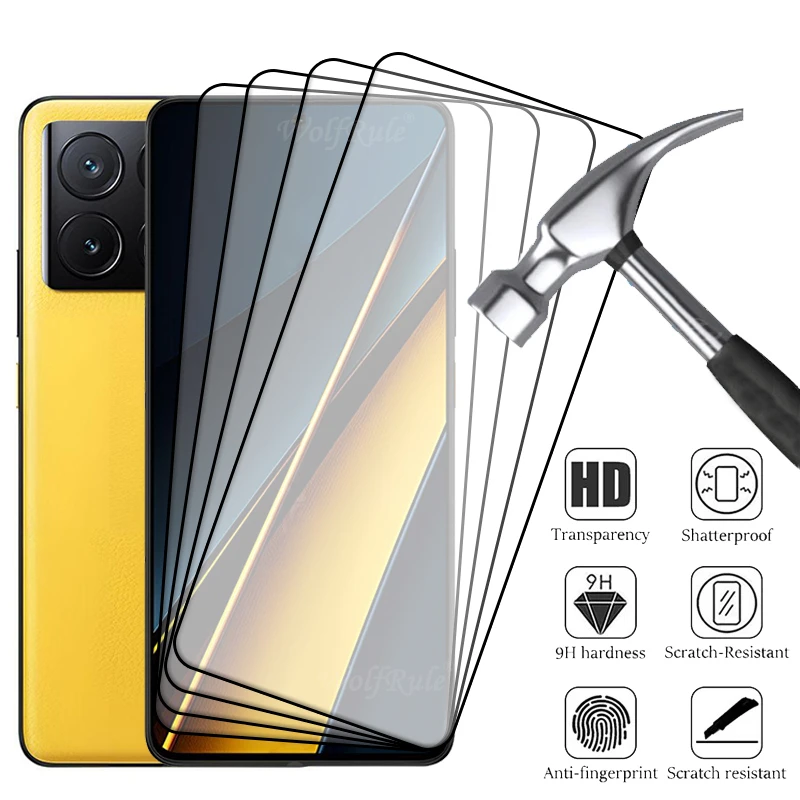 4 шт. для Poco X6 Pro стекла защита экрана полное покрытие клей 9H HD защитное закаленное