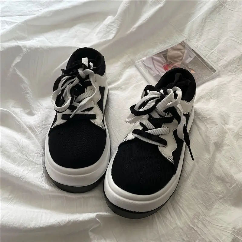 2021 Autumn Patchwork Sneakers Women Casual Heart Zapatillas Mujer Fashion Black Ladies Footwear Kawaii Daily Shoes Woman