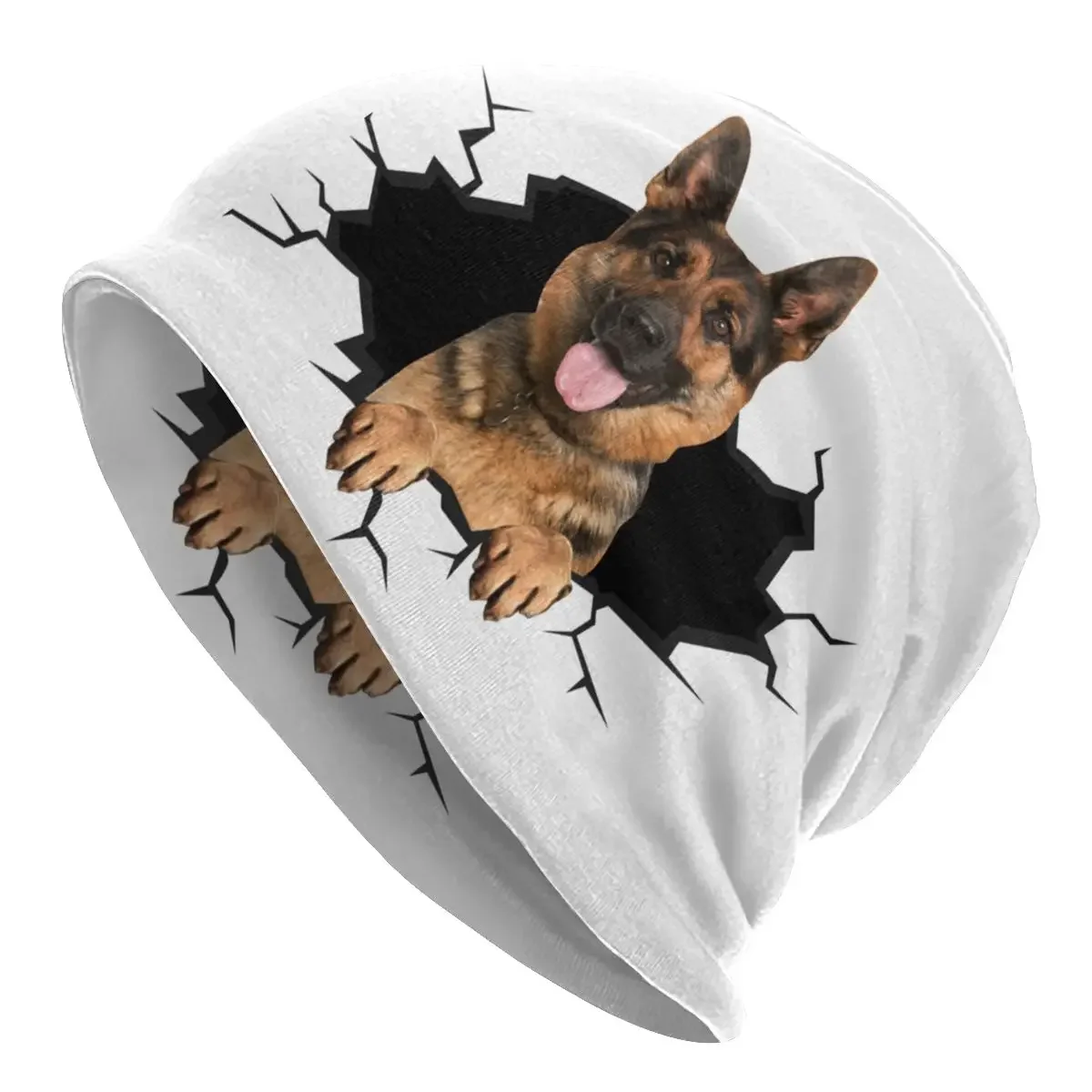Немецкая овчарка 3D наклейка шапка-бини вязаные шапки для мужчин и женщин хип-хоп