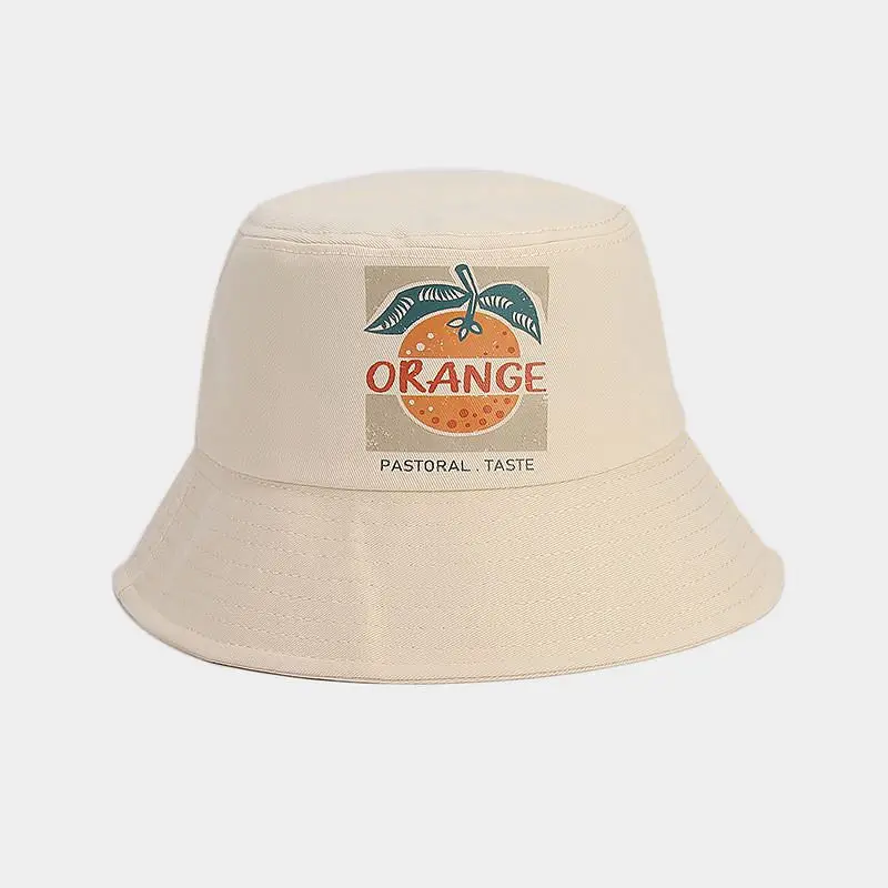 

Bucket Hat Women Summer Sun Protection Beach Accessory Orange Wide Brim Cap For Men Holiday Spring