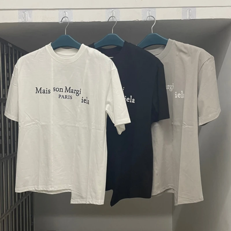 

Dropshipping Mm6 Margiela T-shirts Cotton Letter Print Short Sleeves Tops Casual Couple Clothes Loose MM6 Tshirts for Men Women