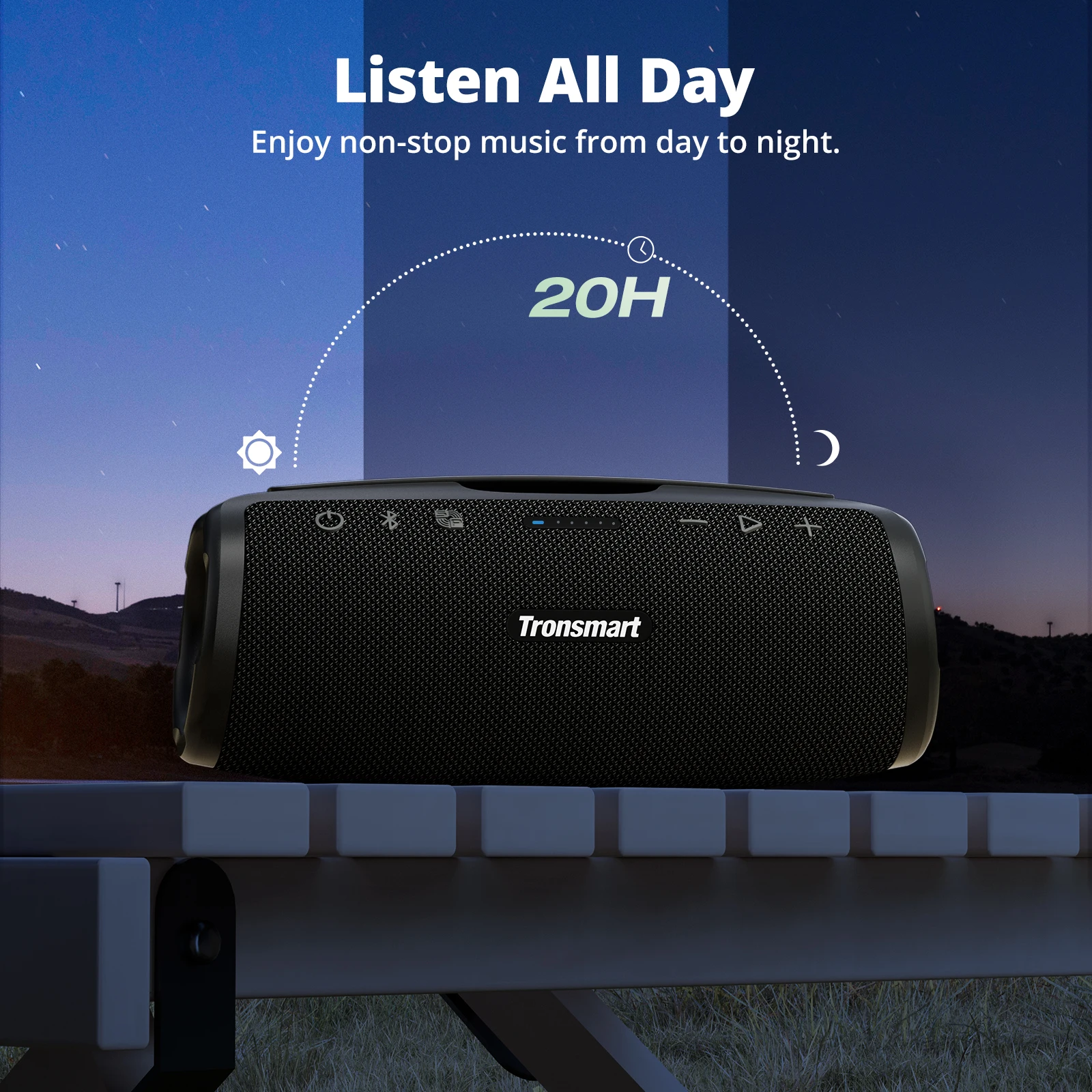Фото Динамик Tronsmart Mirtune S100 Мощный Bluetooth-динамик мощностью 50 Вт, водонепроницаемость IPX7, выдвижная ручка, встроенный внешний аккумулятор №5
