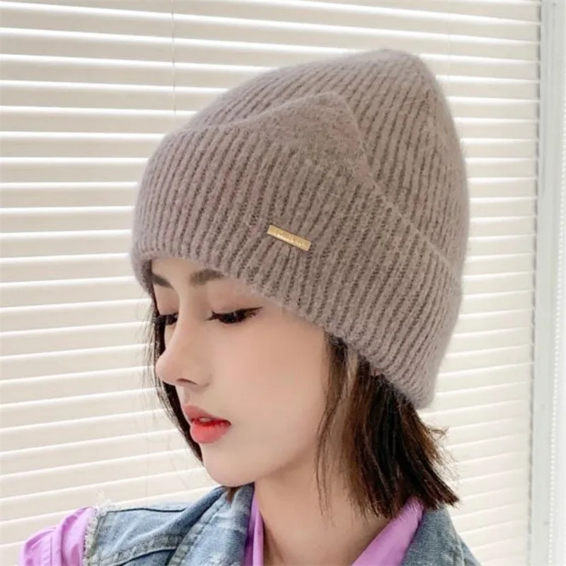 

Winter Hats For Women Cute Cat Ear Knitted Beanie Hat Female Autumn Fashion Cold Hat Girls Oudoor Windproof Dropshipping Gorro