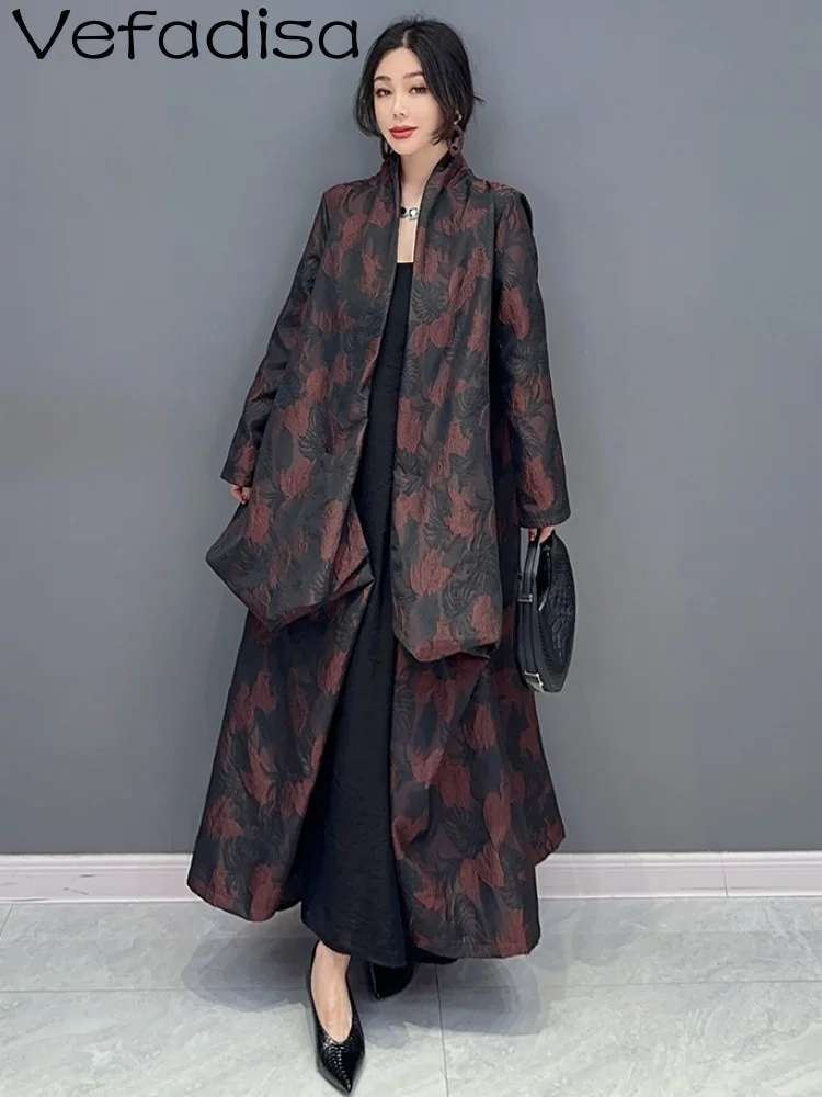 

Vefadisa 2023 Autumn New Women Fashion Pleated Large Cardigan Casual Women Wear Irregular Personalized Trendy Versatile ZY599