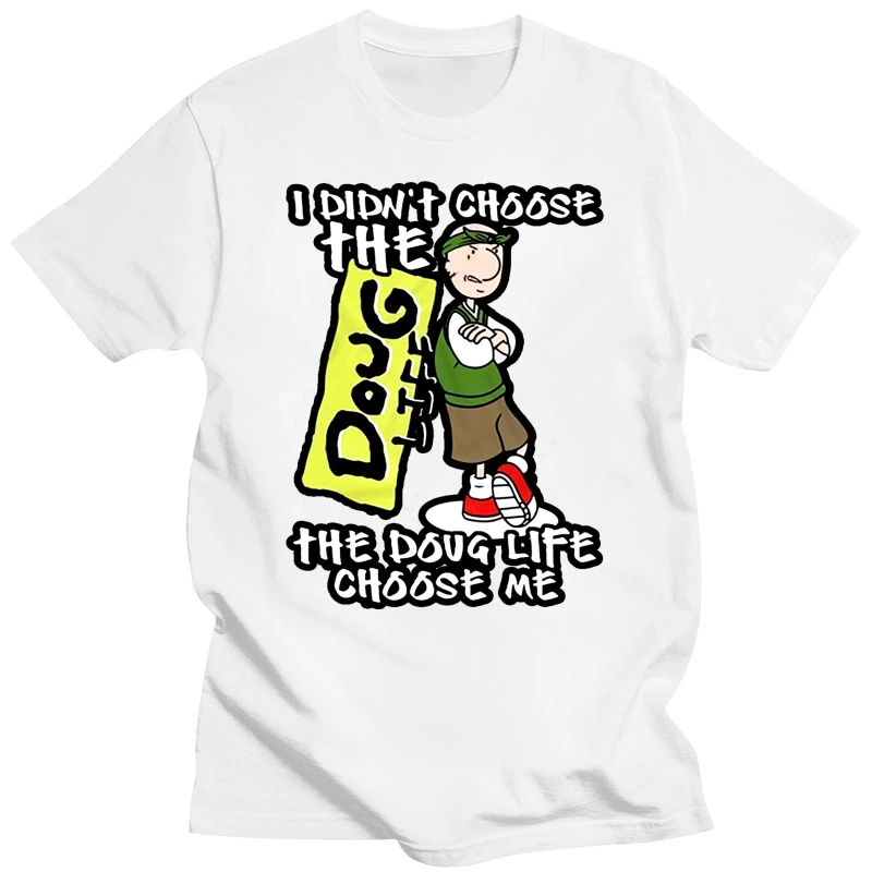 Я не выбрал The Doug Life Choose Me Забавная черная футболка Летние топы с круглым вырезом