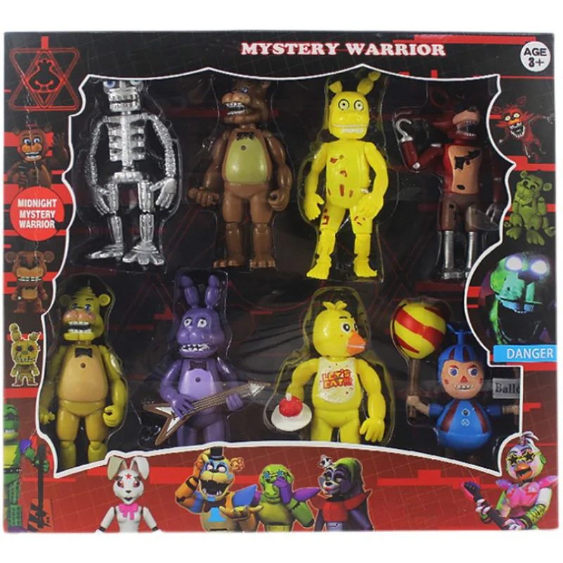 Экшн-фигурки FNAF 5 Nights Freddy Bonnie Foxy коллекционная игрушка светящаяся подвижные