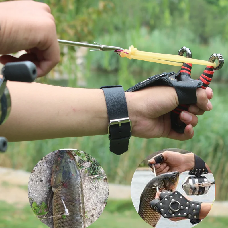 Brand New High Quality Powerful Hunting Catapult Wild Camping Fishing Wheel Archery Fishing Tool Package Multifunction Toys