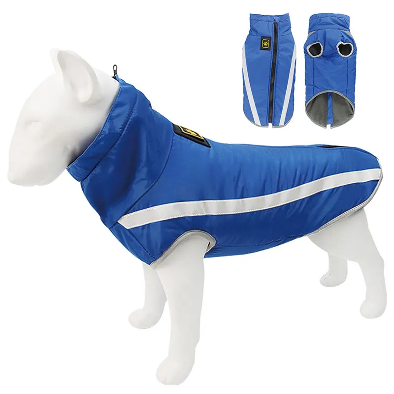 

Baitewei New Winter Warm Waterproof Dog Clothes Large Dogs Jackets Padded Fleece Pet Coat Safety Reflective Design Dog Clothing