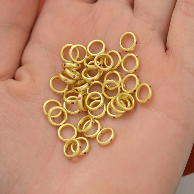 Strong Color Retaining Sand Gold Accessories DIY Jewelry Micro Inlaid Zircon Running Ring Ancient Wanneng Buckle Bracele...