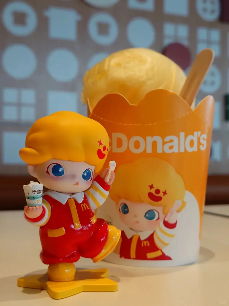 Фото Коллекционная фигурка Pop Mart X McDonalds Dimoo McFlurry McCafe в тематике Cherry Blossom, декор для рабочего стола, для коллекционеров аниме №5