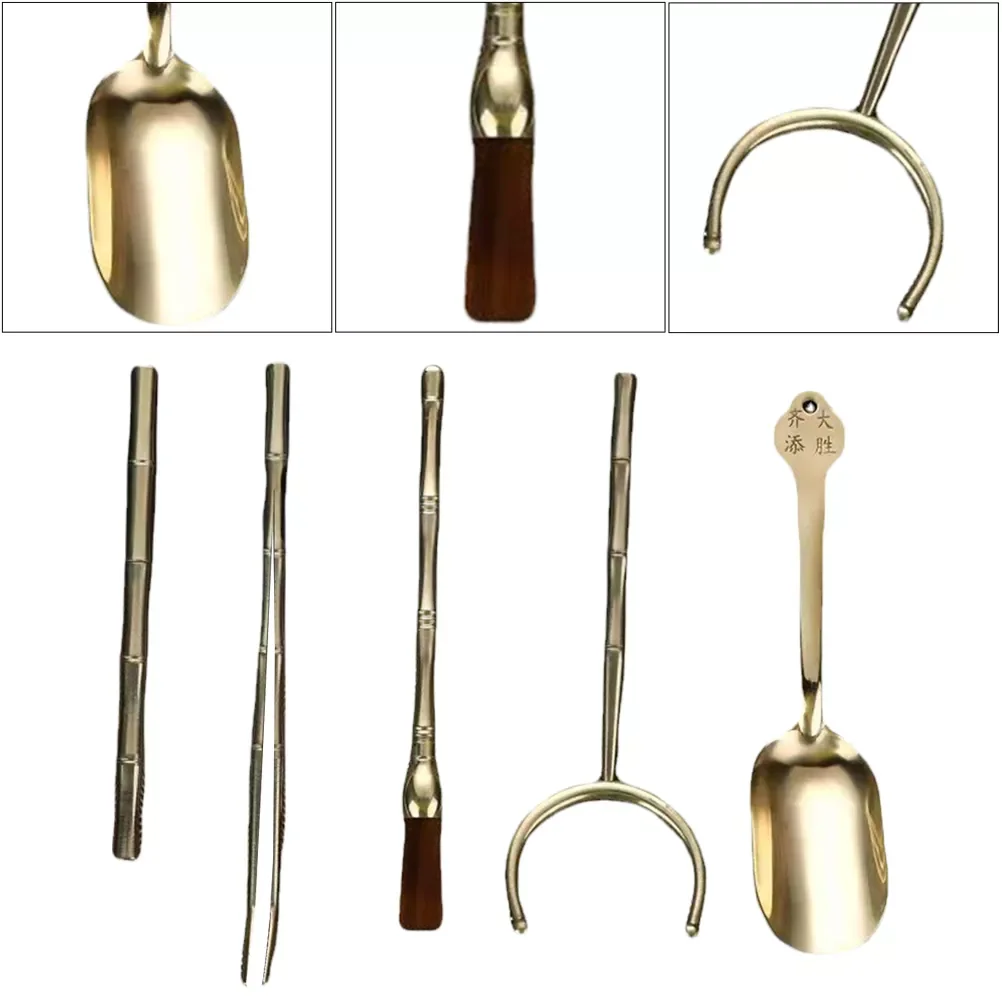 

1 Set Copper Tea Tong Accessory Metal Copper Tea Clip Golden Tea Tong for Home