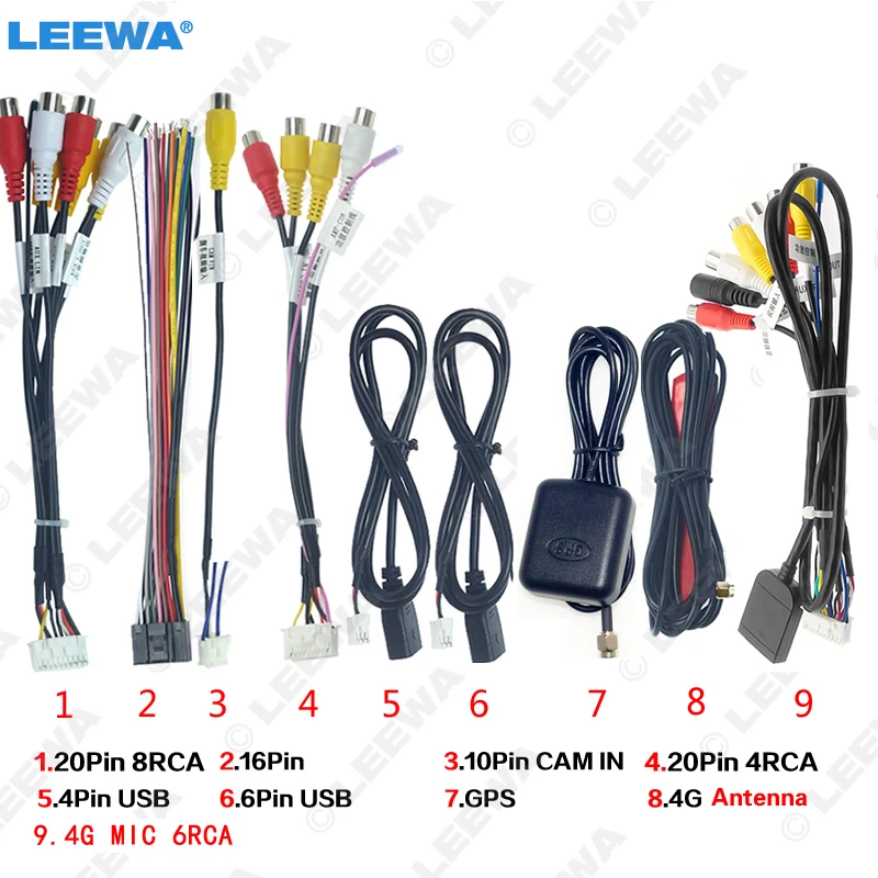 LEEWA Car Head Unit Stereo Wire Harness Kits Compatible For XY AUTO Android Solution Interface #CA4919