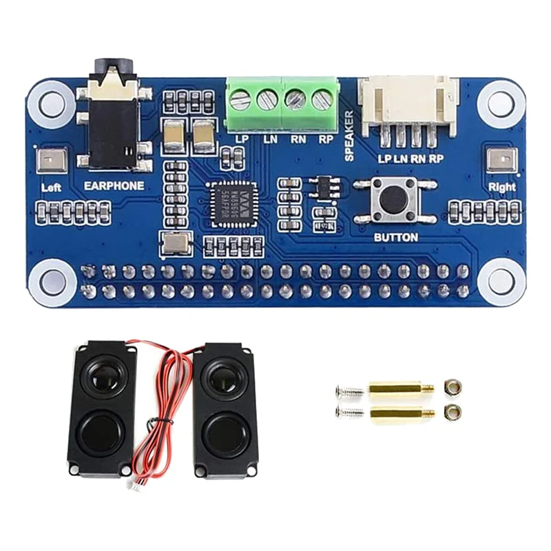 

WM8960 Hi-Fi Sound Card HAT Stereo CODEC Playing and Recording I2S Interface for Raspberry Pi Zero W/Zero WH/2B/3B/3B+